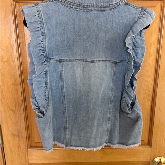 BiBi Light Blue Denim Ruffle Vest - Picture 6 of 6
